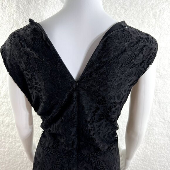 Taylor Black Lace Handkerchief Hem Sleeveless Dress 16 Fairy Grunge Witchy Goth - Picture 8 of 16